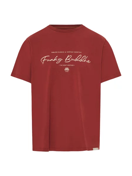 Funky Buddha Tricou roșu bordeaux alb