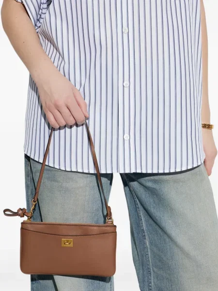 Kožna torbica Balenciaga smeđa