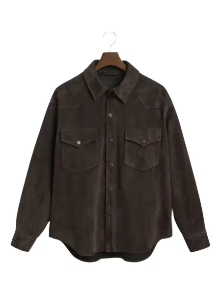 Велурена скейт & стрийт риза Gant 240 Mulberry Street кафяво