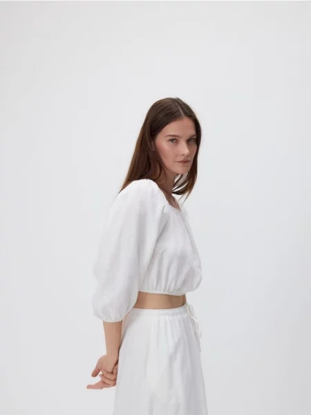 Reserved Лляна блуза білий