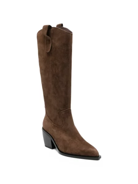 Botine Linda Baumann din piele de căprioară maro