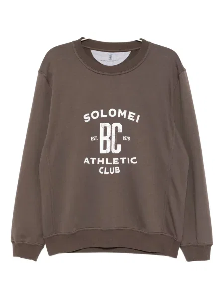 Суитчър Brunello Cucinelli с принт кафяво