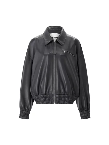 Kurtka skórzana Jil Sander czarna