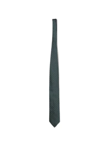 Cravată Zegna de mătase cu imprimeu geometric verde
