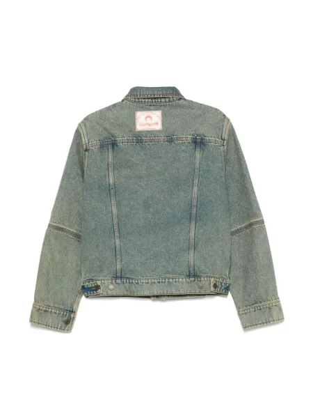 Marine Serre kurtka jeansowa Moon Laser Denim Trucker przejściowa oversize niebieski