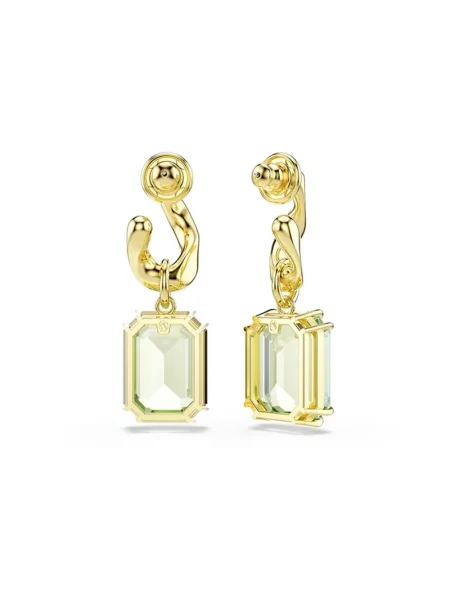 Swarovski kolczyki pozłacane z kryształem Swarovski MILLENIA zielone