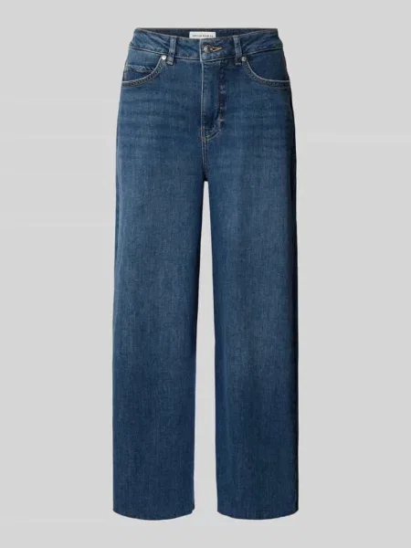 Jeansy z Efekt znoszenia z Frędzle Model Mari mash' Opus Pants granatowe