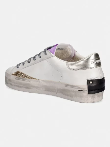 Crime London DISTRESSED PLATFORM sneakersy skórzane białe