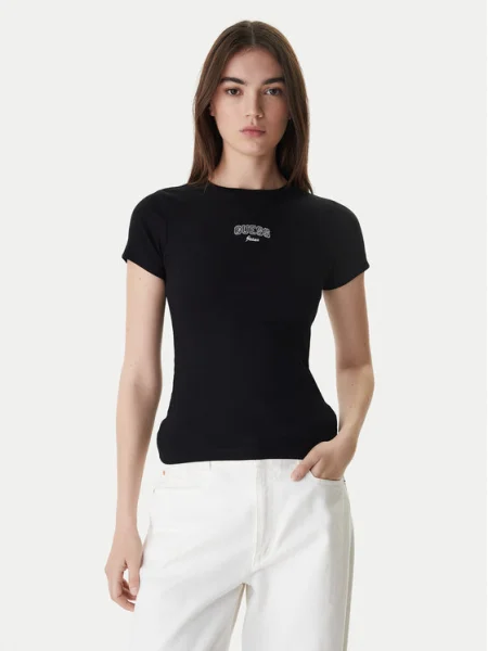 GUESS Tricou negru alb