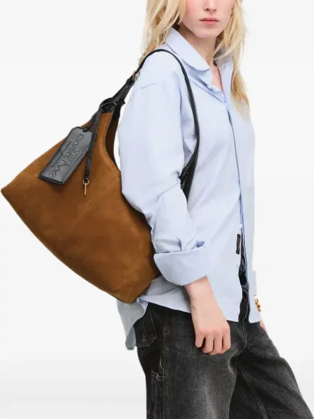 Cu centură geantă Marc Jacobs din piele de căprioară maro