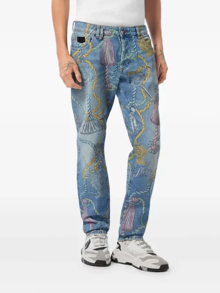 Blugi Philipp Plein cu imagine albastru