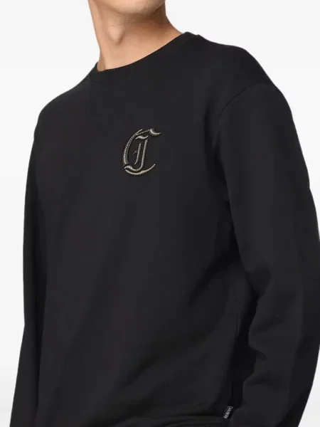 Pulover Just Cavalli cu broderie negru