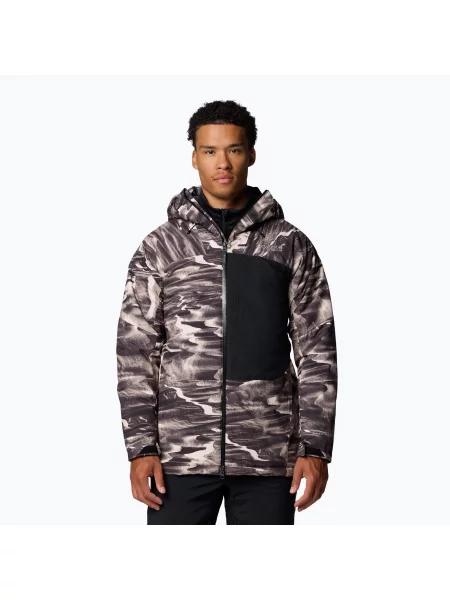 Kurtka narciarska Columbia Winter District III Printed dark stone windblown print brązowa