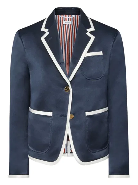 Sacou Thom Browne din satin albastru