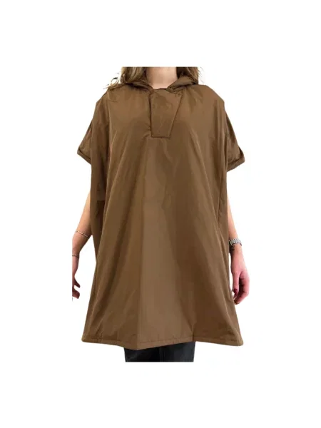 Peleryna Meimeij z kapturem brązowy