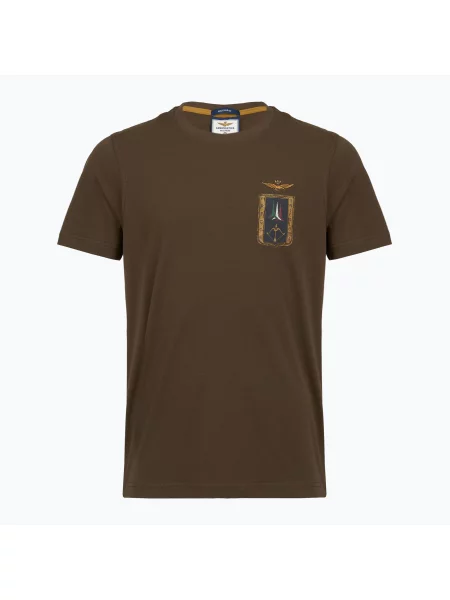 Férfi póló Aeronautica Militare chestnut brown. Méret: M barna