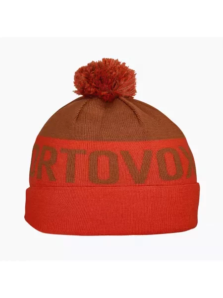 Czapka zimowa ORTOVOX Bobble Knit hot orange pomarańczowa
