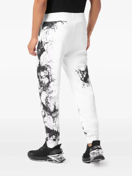 Kalhoty jogger Plein Sport s potiskem bílé