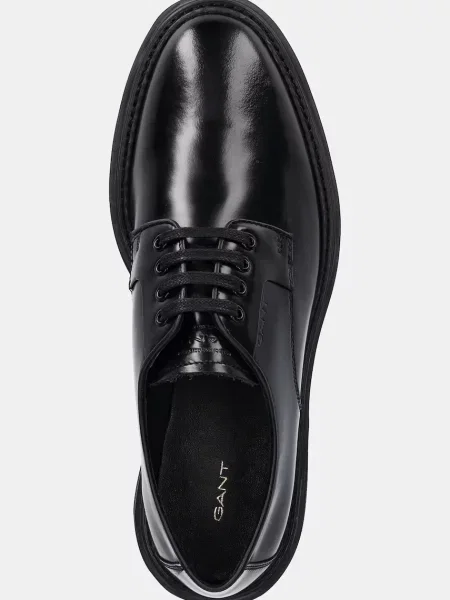 Кожаные туфли Gant на платформе черные
