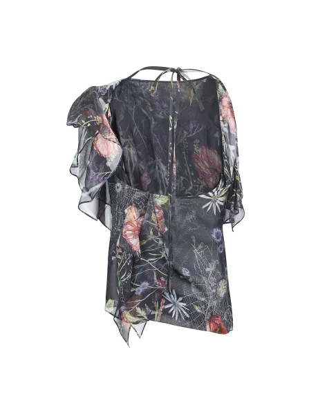 Top Alexander Mcqueen szyfonowy w kwiatki z nadrukiem