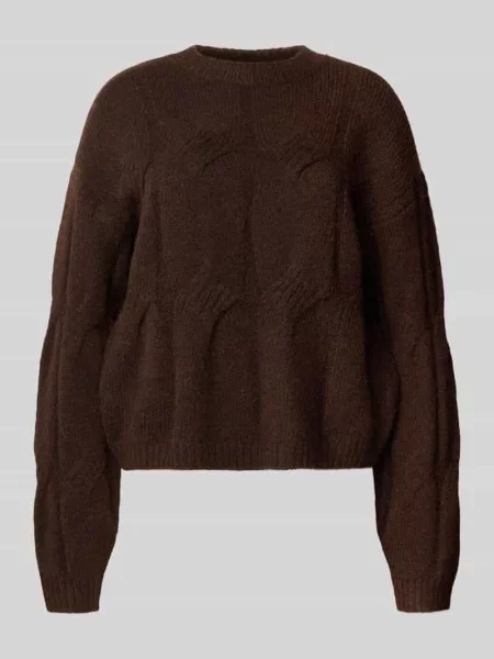 Sweter o kroju relaxed fit z dzianiny z dodatkiem wełny model ‘JENNA’ Pieces