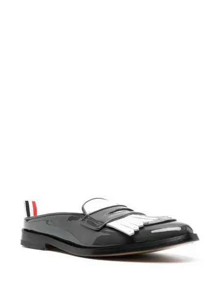 Iš natūralios odos loaferiai Thom Browne su kutais pilka