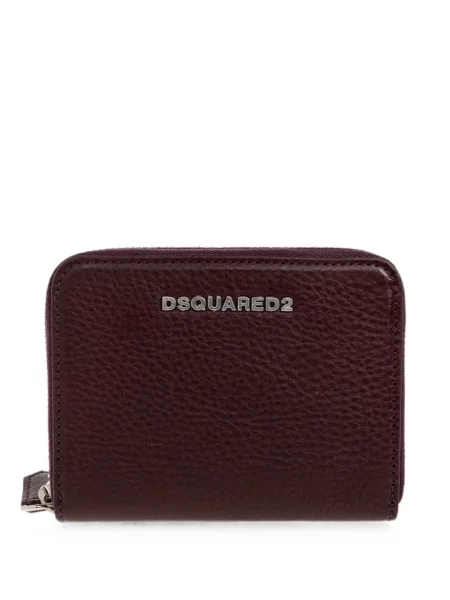 Portofel Dsquared2 din piele cu autograf maro