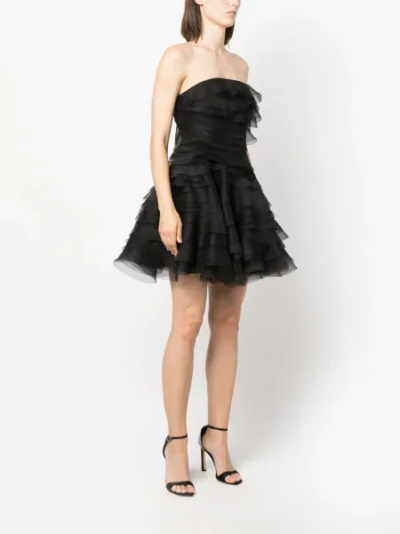 Rochie Ana Radu cu volane din organza negru