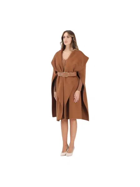 Płaszcz Elisabetta Franchi z nadrukiem brązowy