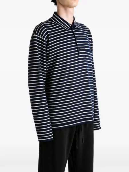 Lung tricou polo The Elder Statesman albastru