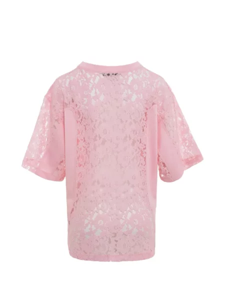 Tricou Pushbutton din dantelă roz