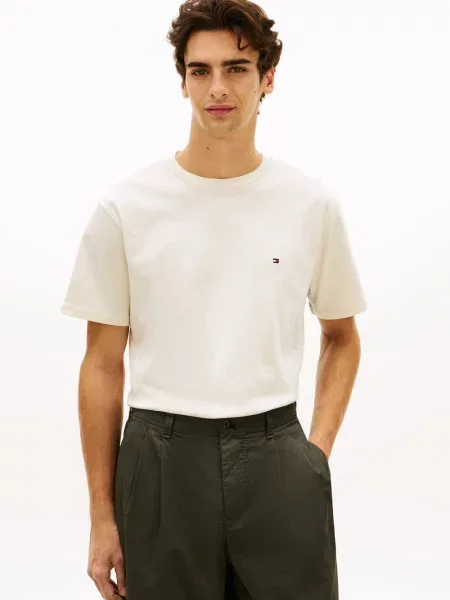 Tommy Hilfiger Koszulka Mężczyźni biały|niebieski|czerwony wzorzysty S beżowa