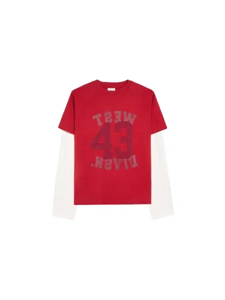 Bershka Tricou roșu / roșu bordeaux / roșu burgundy alb