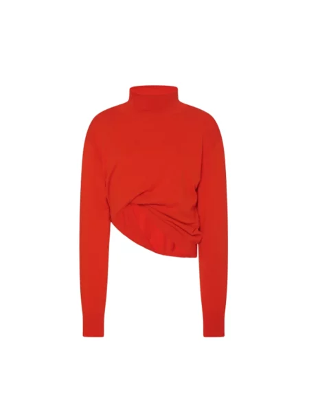 Golf golf The Row z kaszmiru z długim rękawem czerwony