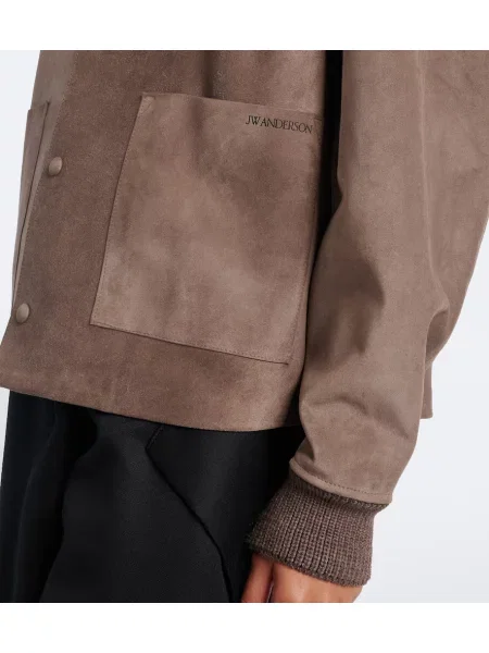 Geacă Jw Anderson din piele de căprioară gri