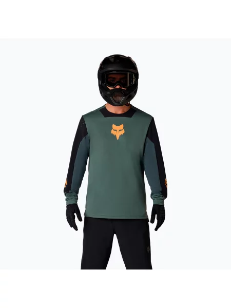 Cyklistické tričko Longsleeve Fox Racing Defend Creation sage šedé