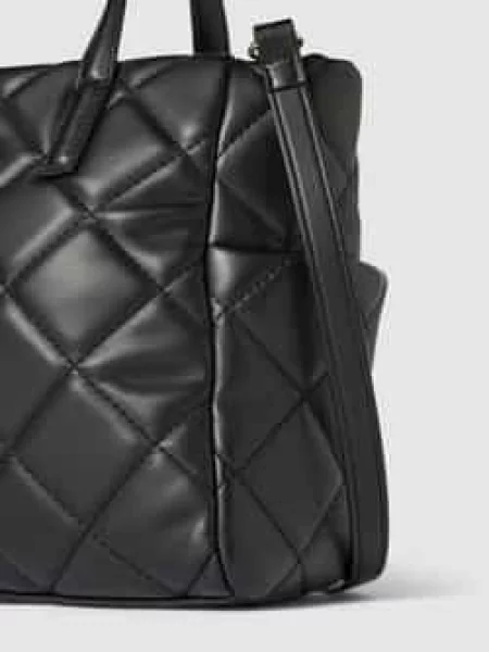Lniana torebka Valentino Bags czarna