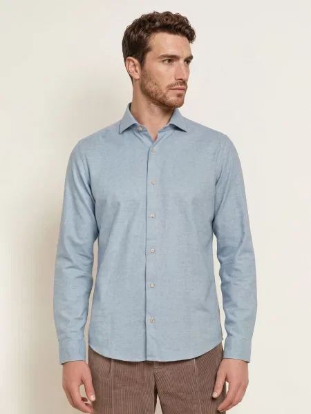 Eton Flanelová Košile Slim Fit tmavě modrá