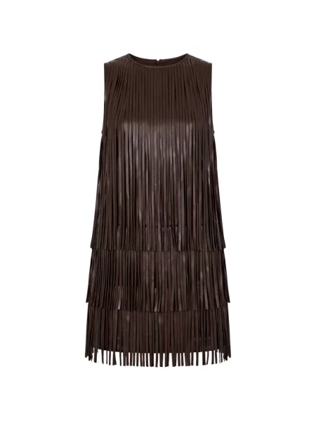 Rochie mini Simon Miller cu franjuri maro