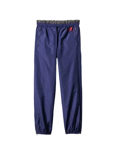 Pantaloni Miu Miu cu imagine alergare albastru