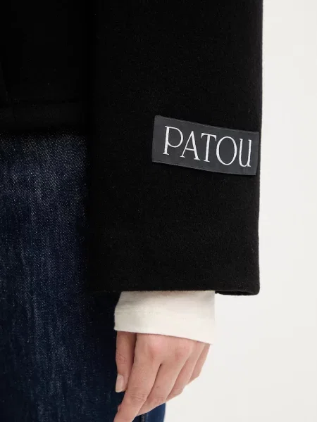 Шерстяное пальто Patou черное