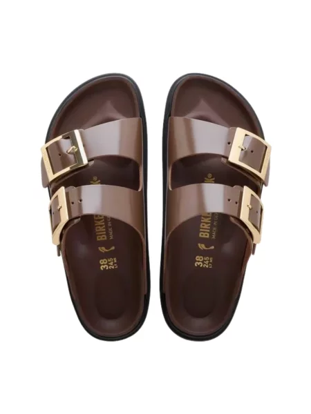 Klapki Birkenstock skórzane brązowe