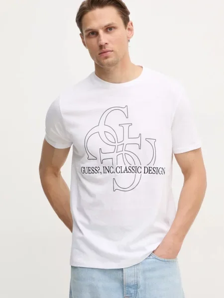 Тениска Guess с принт бяло