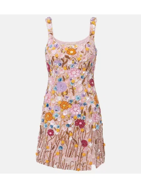 Rochie La Fuori cu model floral roz
