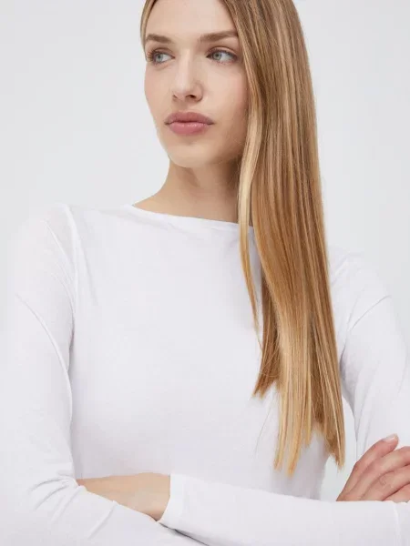 Majica z dolgimi rokavi United Colors of Benetton bela