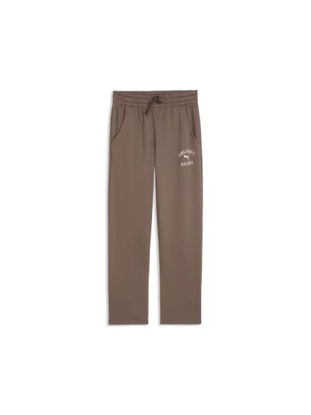 PUMA Młodzieżowe spodnie Varsity Fleece Relaxed Odzież brązowy