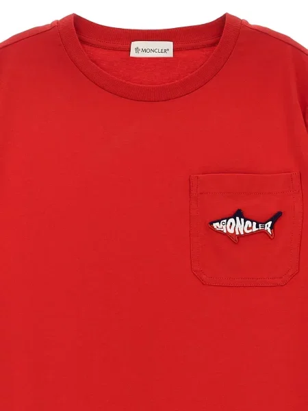 Koszulka dziecięca Moncler Enfant czerwona