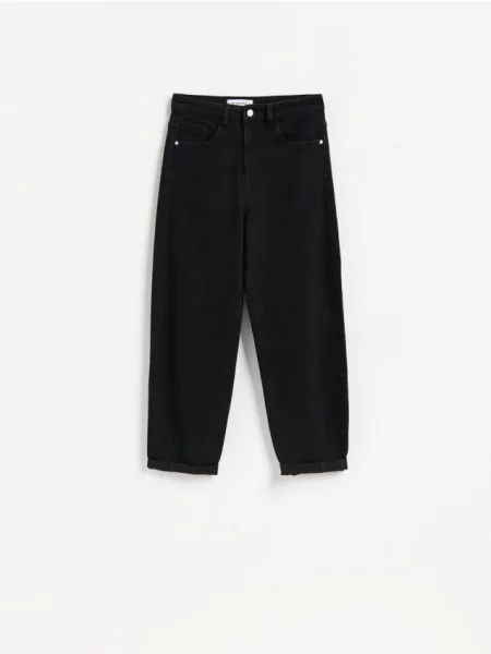 Reserved Blugi barrel leg negru