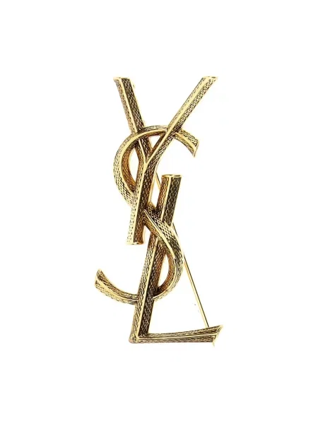 Broszka Saint Laurent z logo żółta