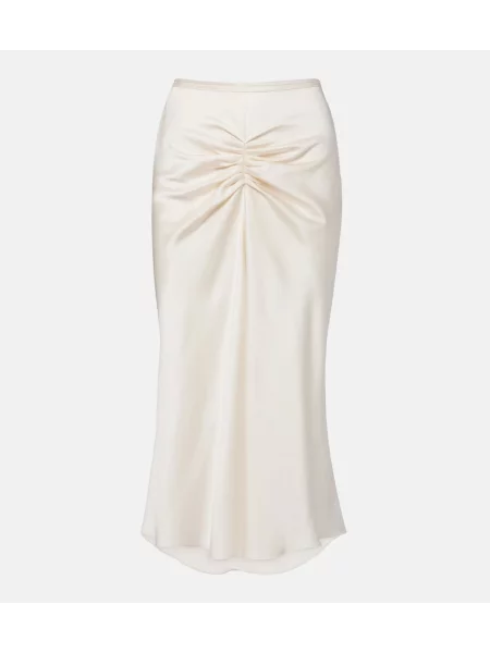 Fustă midi Victoria Beckham alb